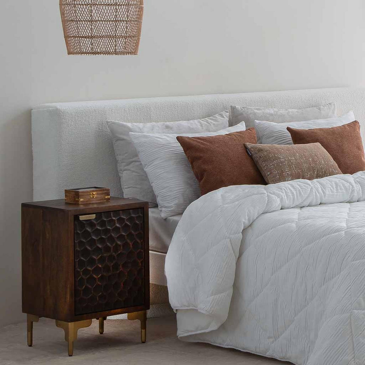 NACHTTISCH aus Metall und Holz, 40x35x60cm - Braun, Holz (40/60/35cm) - Wanderlust