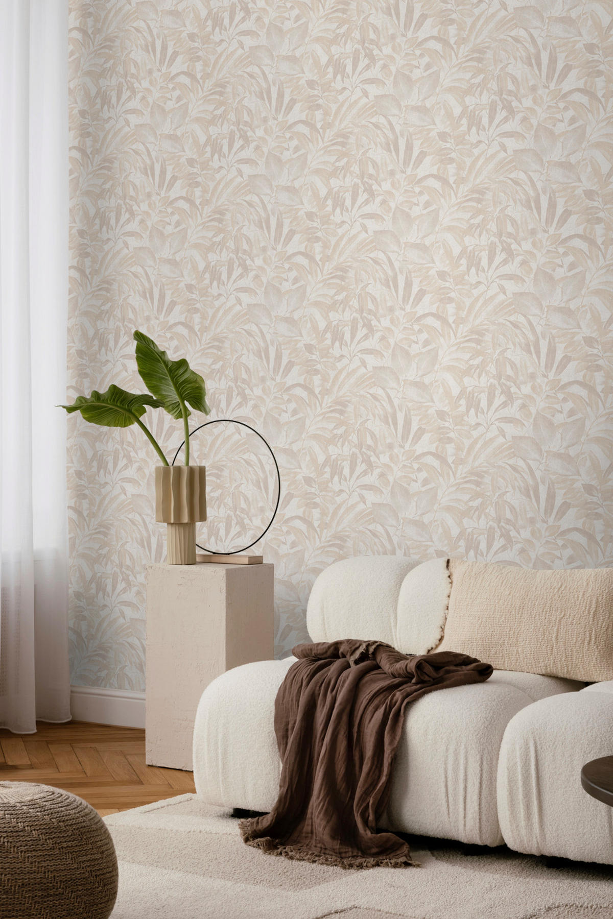 TAPETE Blätter 53 cm x 10 m - Beige, Papier (53/1000cm) - Sanders & Sanders