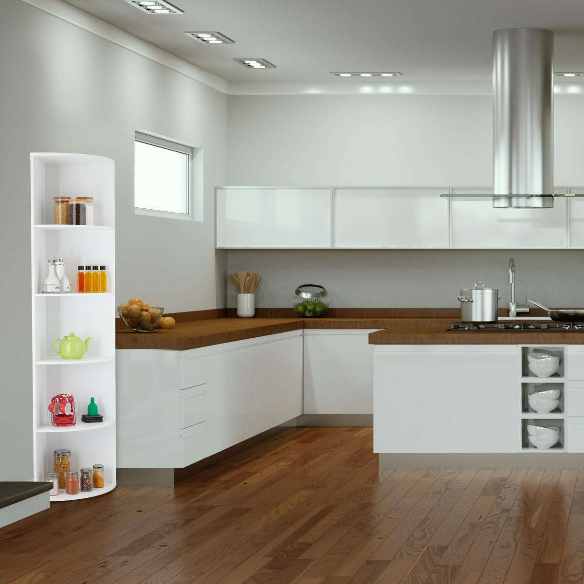 ECKREGAL - Weiß, Holzwerkstoff (57/180/40cm) - Relaxdays