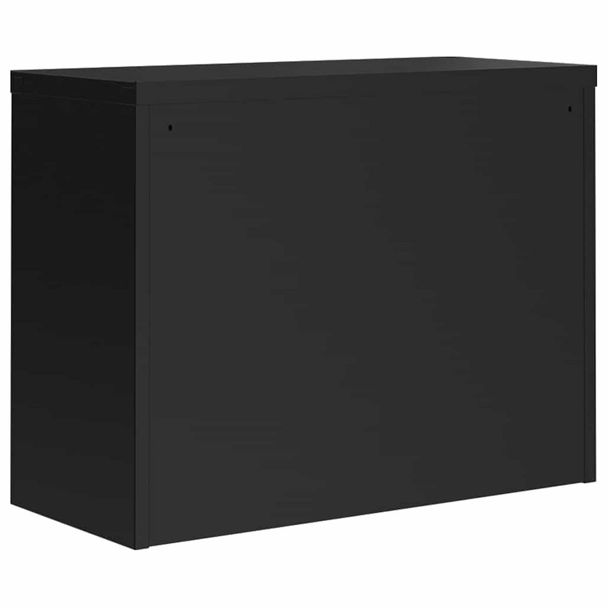 AKTENSCHRANK SCHWARZ 90X40X70 CM STAHL - Schwarz, Metall (40/70/90cm) - vidaXL