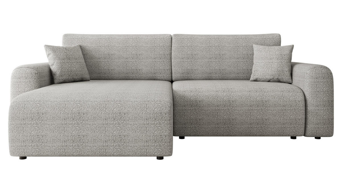 ECKSOFA Floryn L - Hellgrau/Schwarz, Holz/Kunststoff (245/145cm) - MIRJAN24