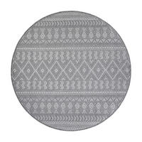 FLACHWEBTEPPICH, mit Rautenmuster, aus Polypropylen, Grau, Ø 80 cm - Grau, Textil (80/80cm) - KADIMA DESIGN
