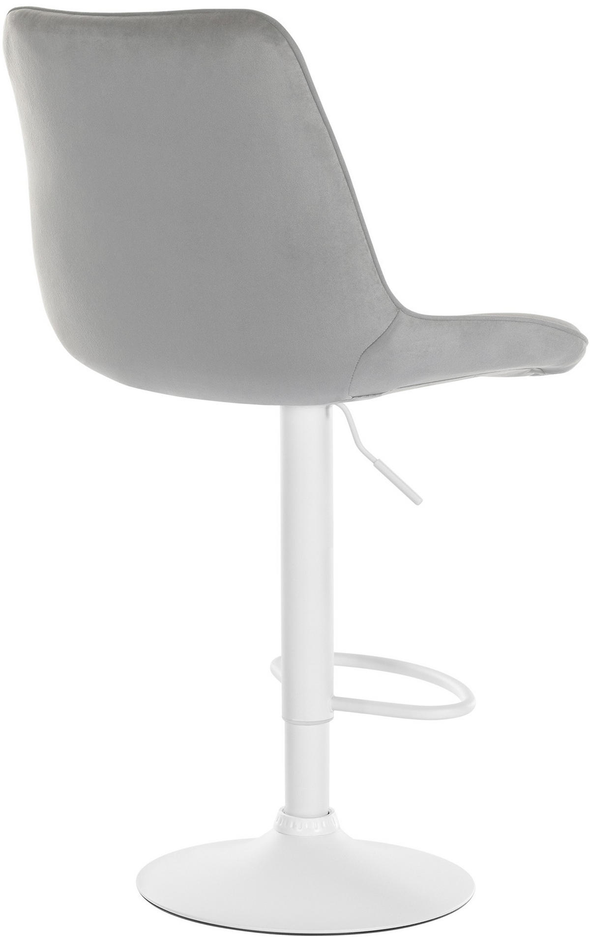 BARHOCKER Tolor Samt weiß grau - Weiß/Grau, Textil/Metall (49.5/112/50cm) - TPFLiving