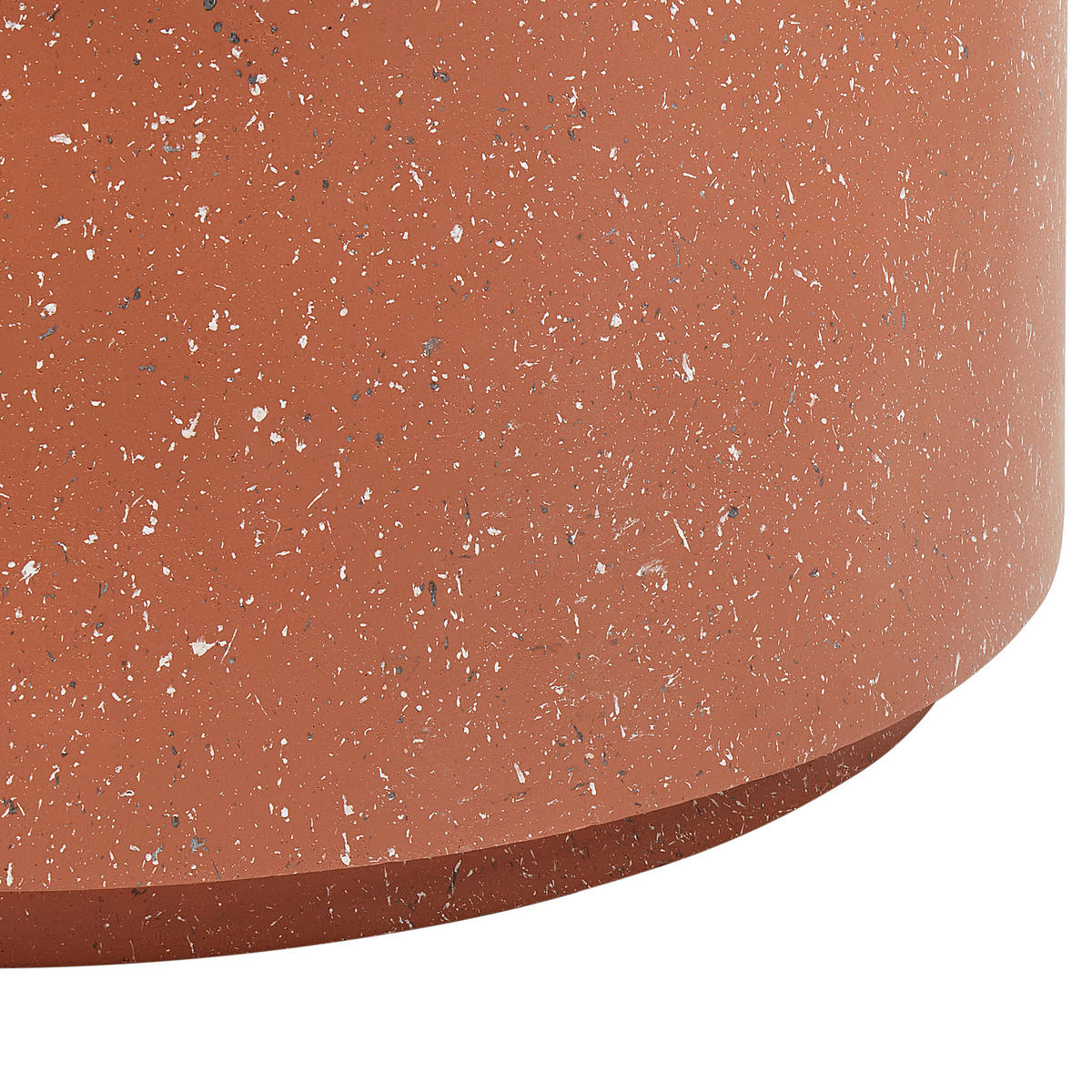 GARTEN Beistelltisch Beton hellrot Terrazzo Optik rund 90 cm Trezzo - Rot, Stein (90/90/41cm) - Beliani