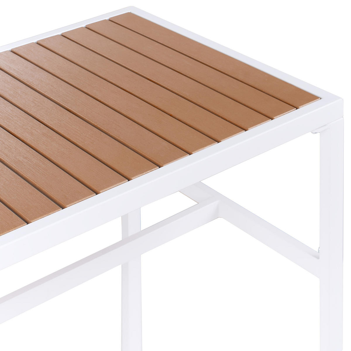 TRÄDGÅRDSBARBORD 150/50 cm brunt/vitt Avetrana - Vit, Metall (150/50/90cm) - Beliani