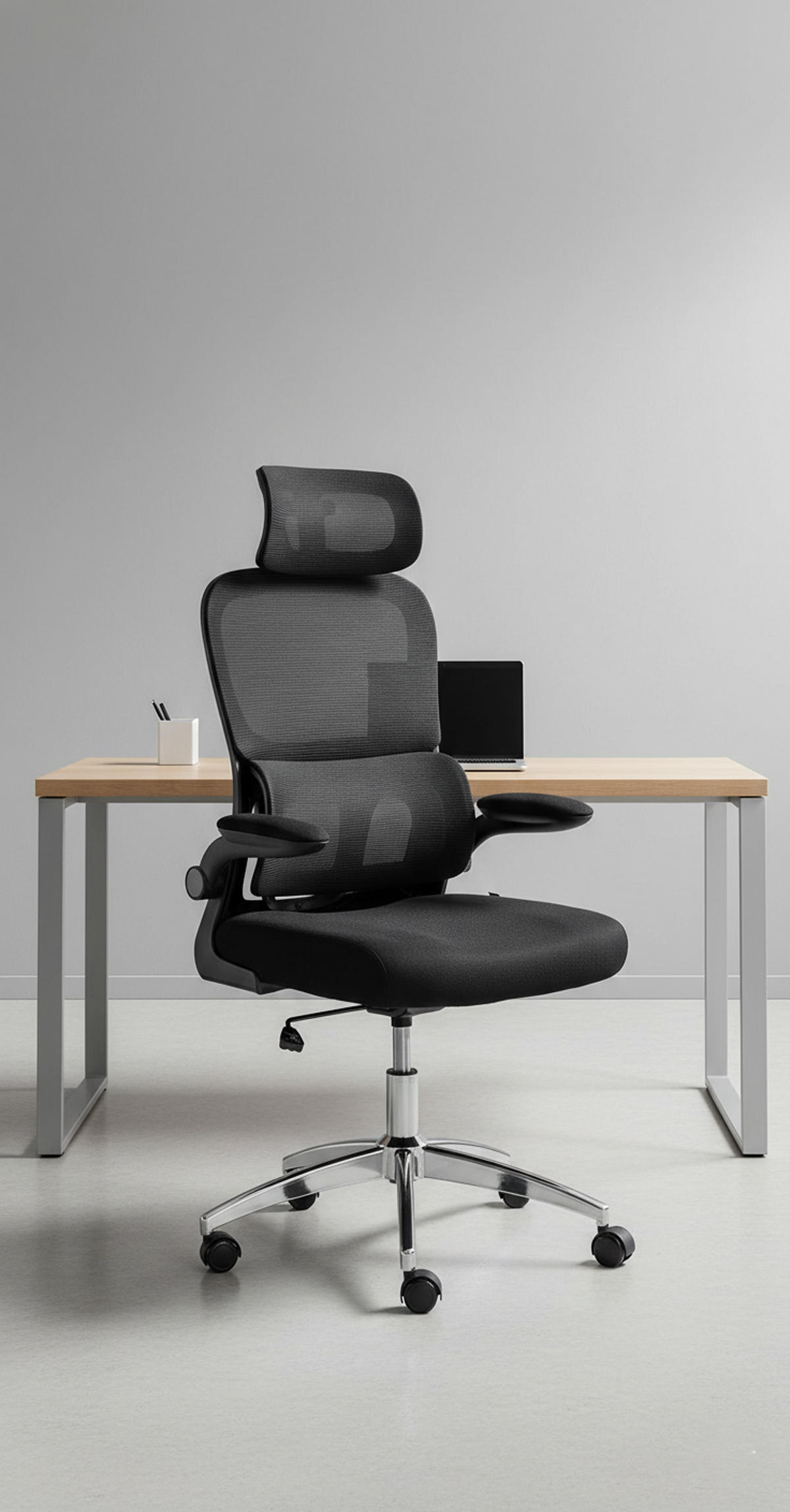 BÜROSTUHL Jaxor schwarz - Chromfarben/Schwarz, Textil/Metall (64/121/65cm) - TPFLiving