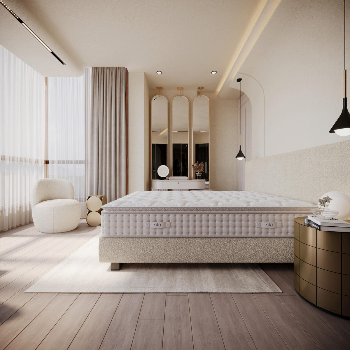 MATRATZE HYBRIDE PREMIUM CLOUD Memory-Schaum. Latex & Taschenfedern Weiß 90cm - Weiß, Textil (190/140cm) - Sia Home
