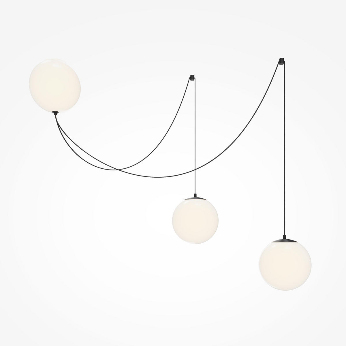 HÄNGELEUCHTE Twins - Schwarz - 20/20/300 cm - Schwarz, Metall (20/20/300cm) - Maytoni
