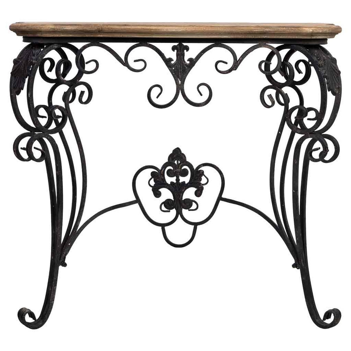 EMPFANGSTISCH aus Holz und Metall, gealtert 87x41X80h cm - Schwarz, Holz (41/87/80cm) - Wanderlust