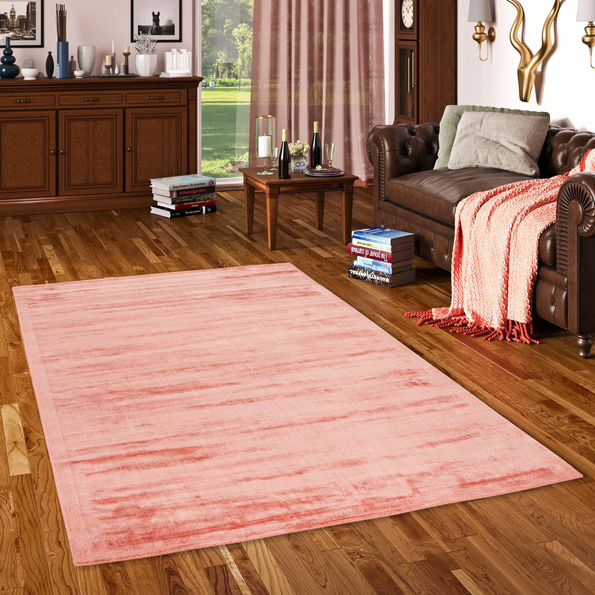 LUXUS DESIGNER TEPPICH ROMA - Altrosa, Textil (200/200cm) - Pergamon
