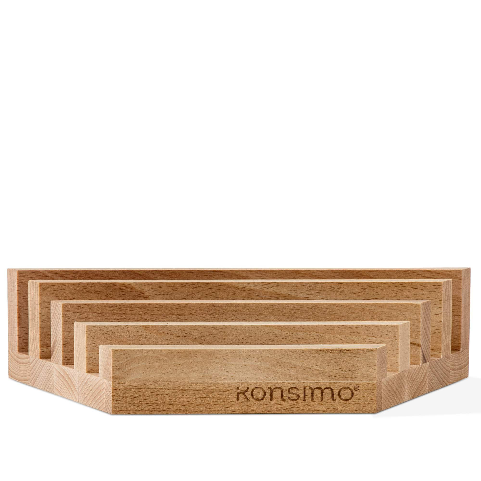 KÜCHENBRETTCHENHALTER HEMERO - Buchefarben, Holz (19/32/8cm) - KONSIMO®