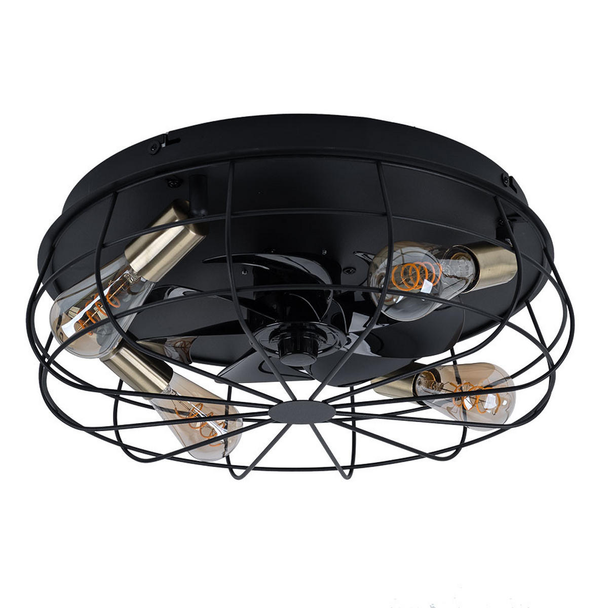 LED DECKENLEUCHTE Metall Schwarz - Schwarz, Metall (48.5/48.5/18cm)