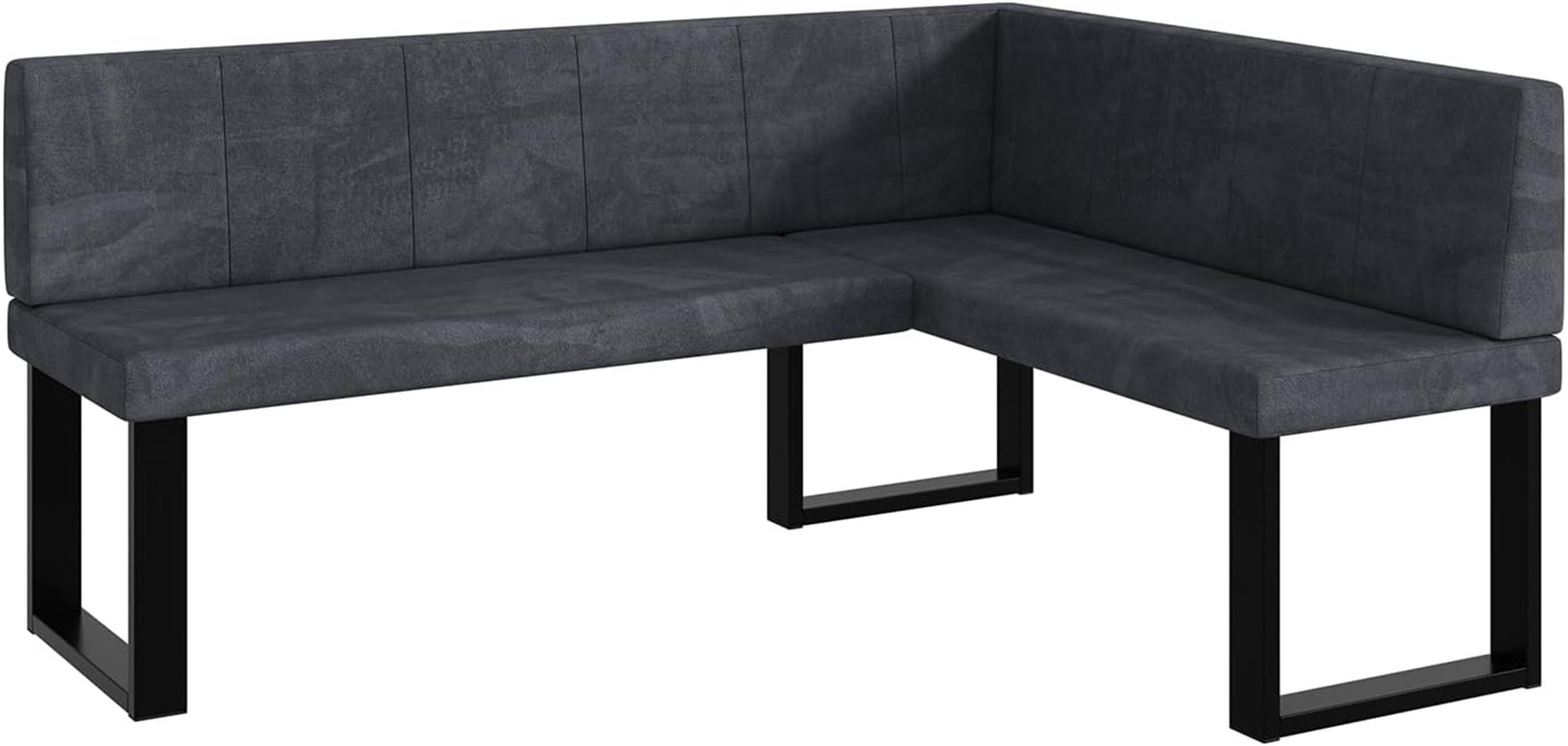 ECKBANK PETER_U - Dunkelgrau, Textil (128/168cm) - Meblini