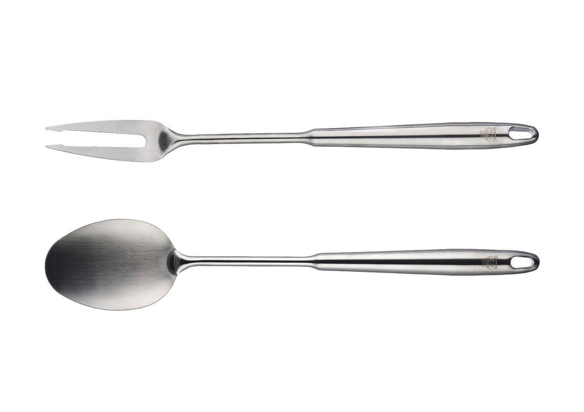 SALAT- und Grillbesteck aus Edelstahl STAL - Edelstahlfarben, Metall (30cm) - Björn