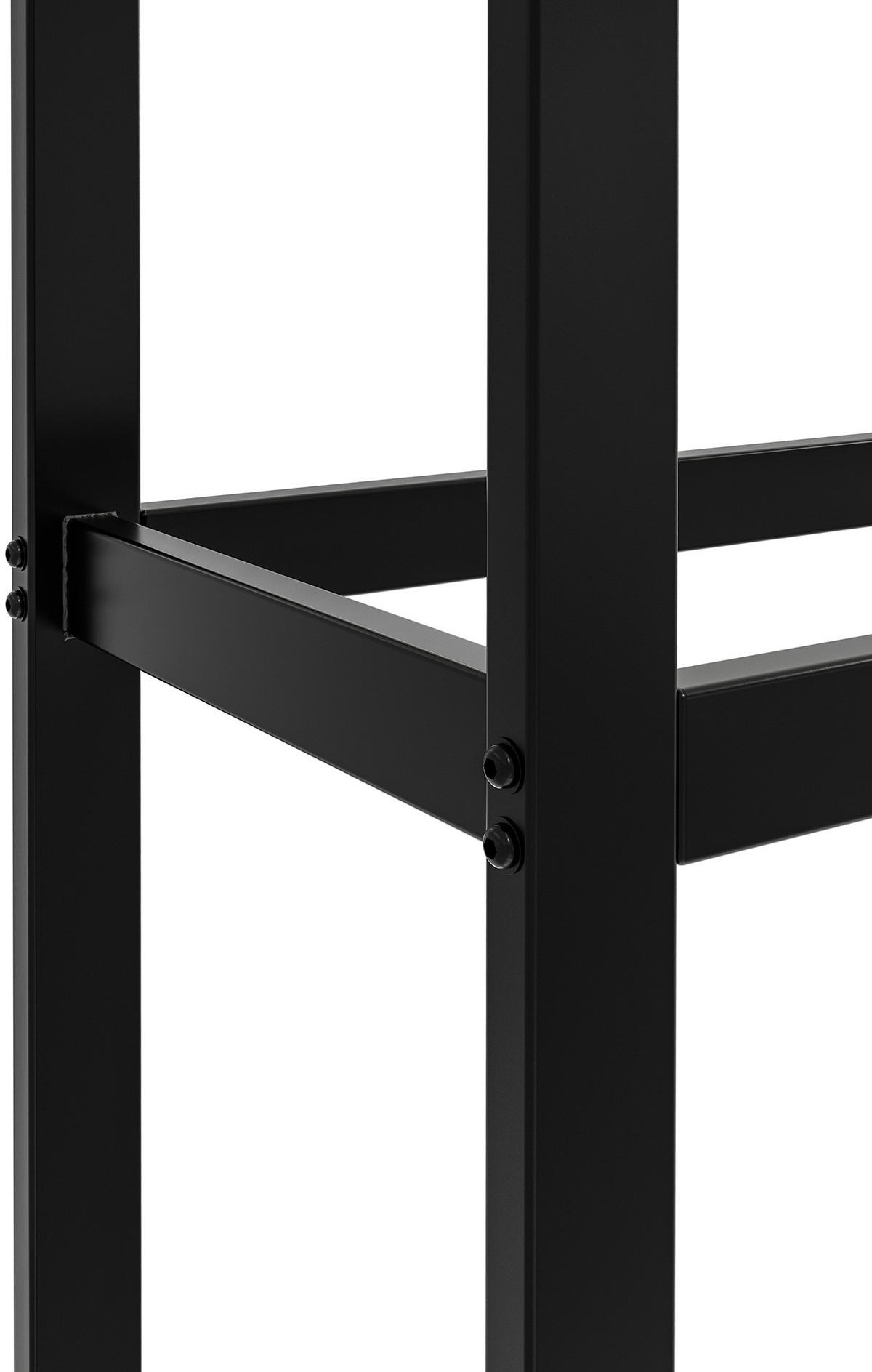 KAMINHOLZREGAL 75/25/150 cm Metall schwarz - Schwarz, Metall (75/150/25cm) - CLP