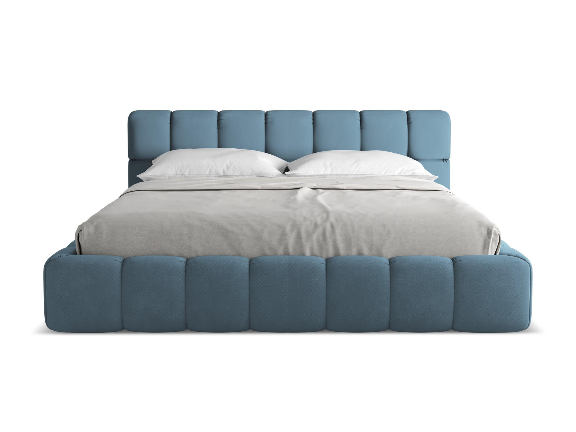 POLSTERBETT mit Bettkasten und Lattenrost 200x228 Blau - Blau/Blaugrau, Kunststoff/Textil (180/200cm) - Makamii