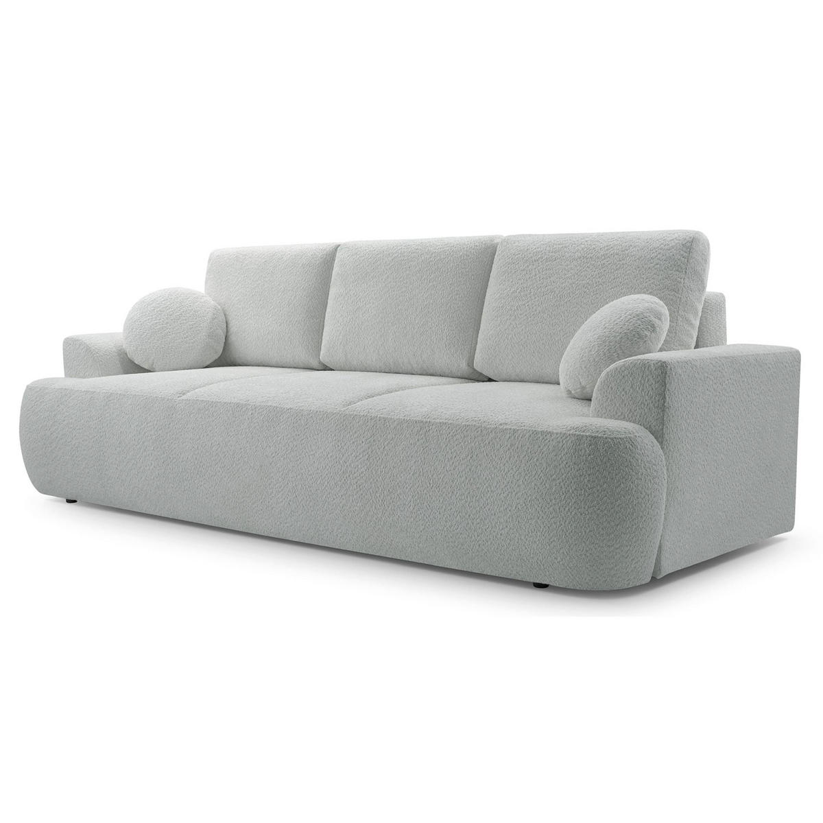 3-SITZER SOFA Barletto Grau-Beige Bouclé - Taupe/Schwarz, Holz/Textil (248/94/110cm) - Selsey