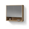 BADSPIEGELSCHRANK ATERNO Viking Oak 70 x 65 cm mit 2 Türen - Eichefarben, Holzwerkstoff (70/65/22.1cm) - Livinity®