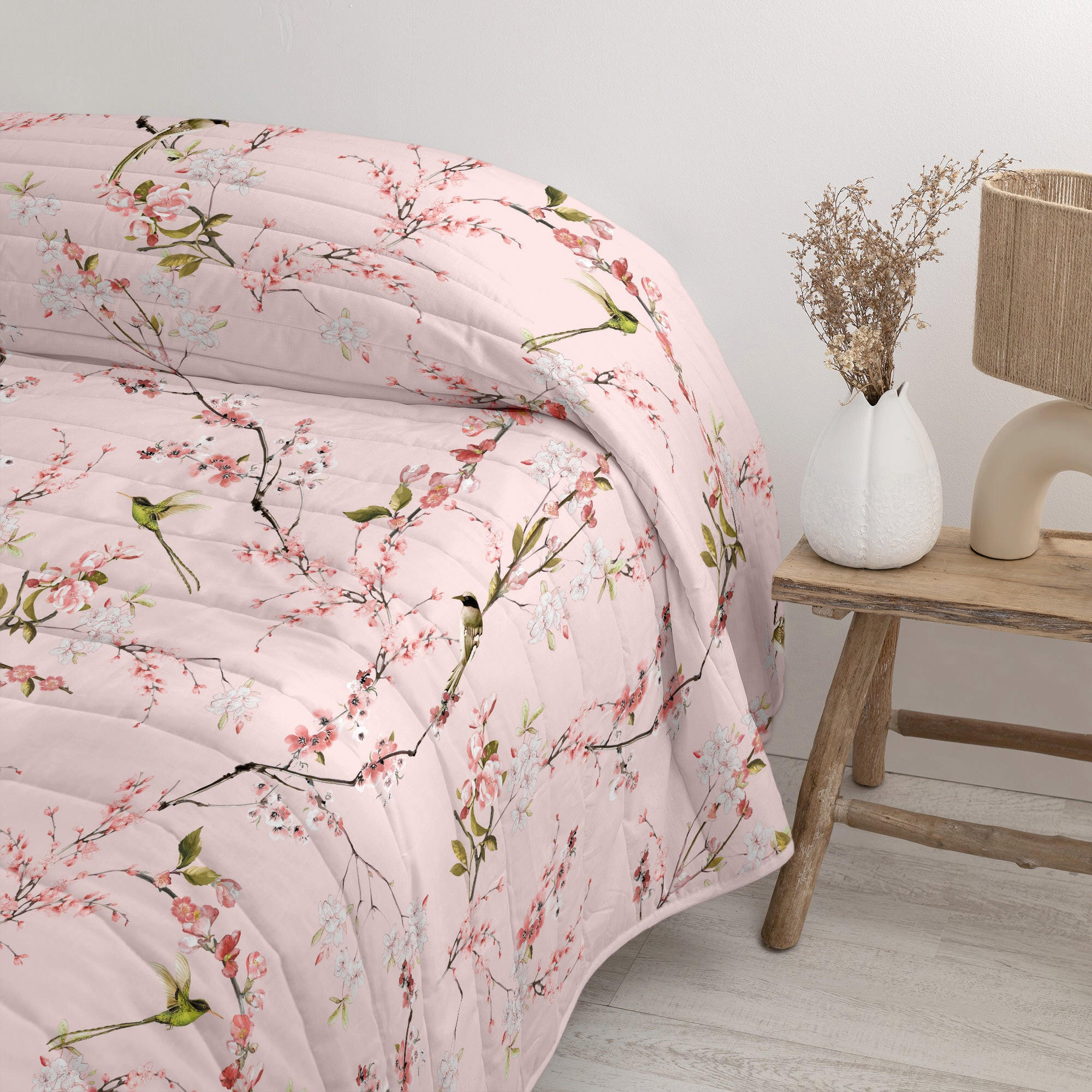 TAGESDECKE Chinoiserie rose 270x260 cm (Bett 160/180) - Multicolor, Textil (270/260cm) - Happy Friday