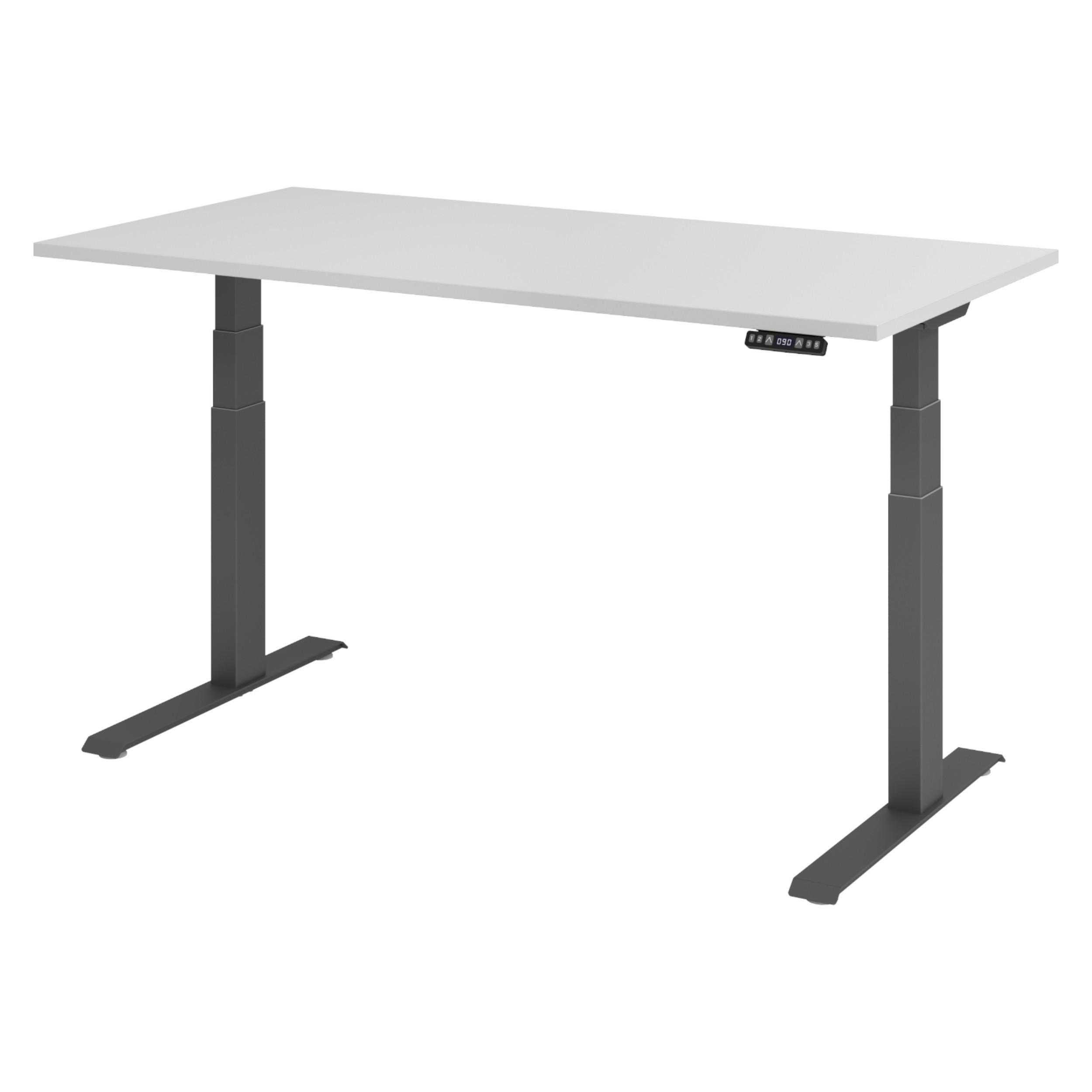 SCHREIBTISCH elektrisch XDKB 80/160/74 cm in Grau/Graphitfarben - Graphitfarben/Grau, Holzwerkstoff (80/160/74cm) - bümö