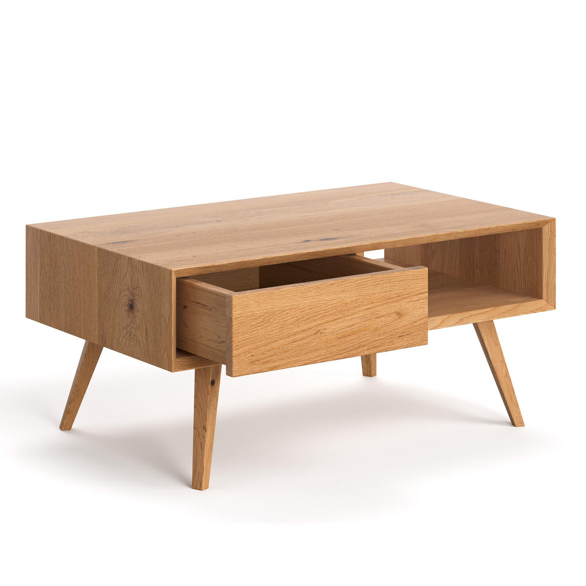 COUCHTISCH Quatro aus massivem Eichenholz 120 cm - Eichefarben/Braun, Holz (120/60/45cm) - Danzz