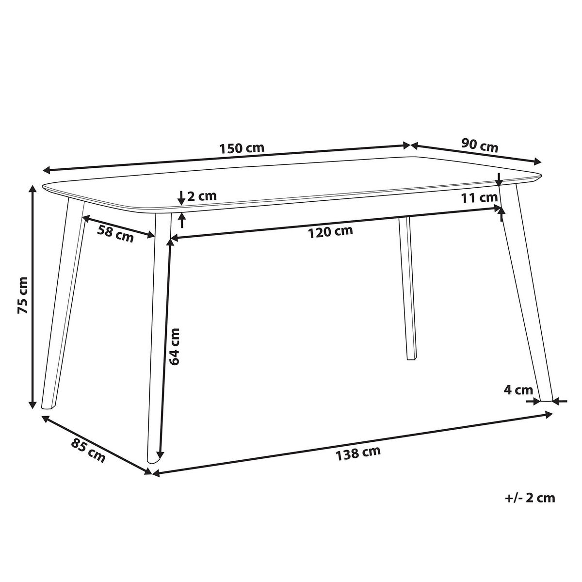 ESSTISCH 150/90/75 cm Dunkelbraun Rechteckig Madox - Dunkelbraun, Holzwerkstoff (150/90/75cm) - Beliani