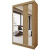 SCHWEBETÜRENSCHRANK Gaja 120/216/61 eiche Artisan mit Spiegel - Eiche Artisan, Holzwerkstoff (120/216/61cm) - Beautysofa