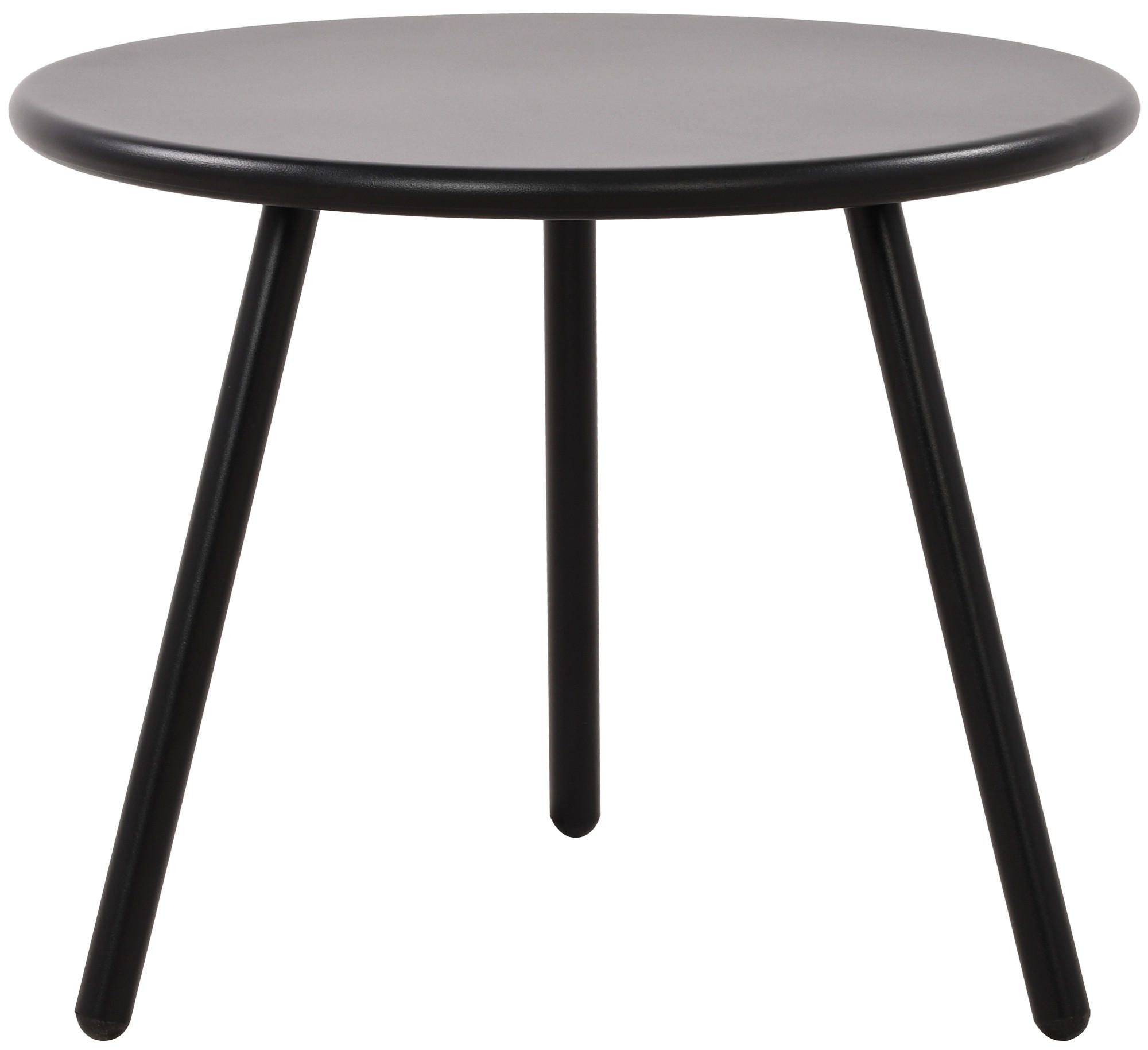 COUCHTISCH rund 50 cm Kunststoff schwarz - Schwarz, Kunststoff/Metall (50/50/40cm) - CLP