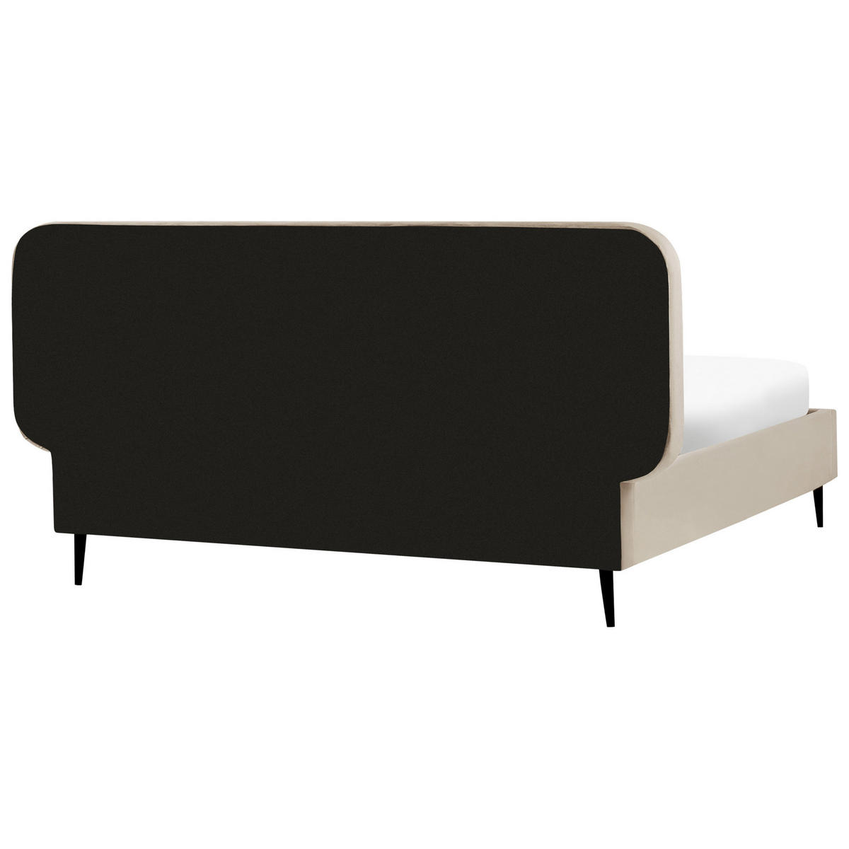 BETT mit Lattenrost 160/200 cm Taupe Brin - Taupe/Schwarz, Textil (160/200cm) - Beliani