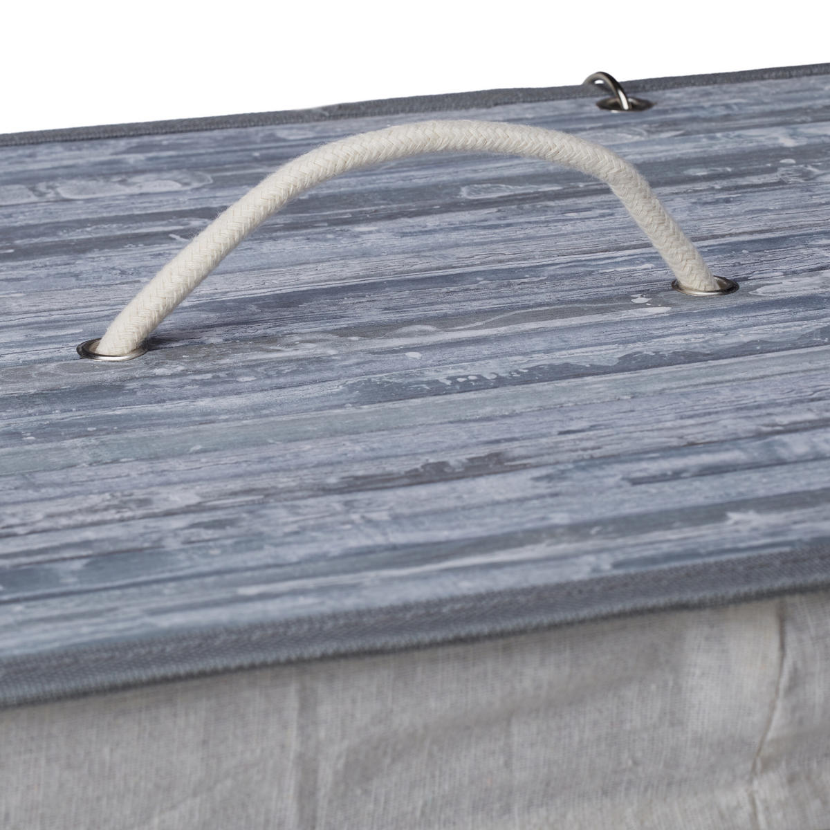 WÄSCHEKORB - Grau, Holz/Textil (40/60/30cm) - Relaxdays