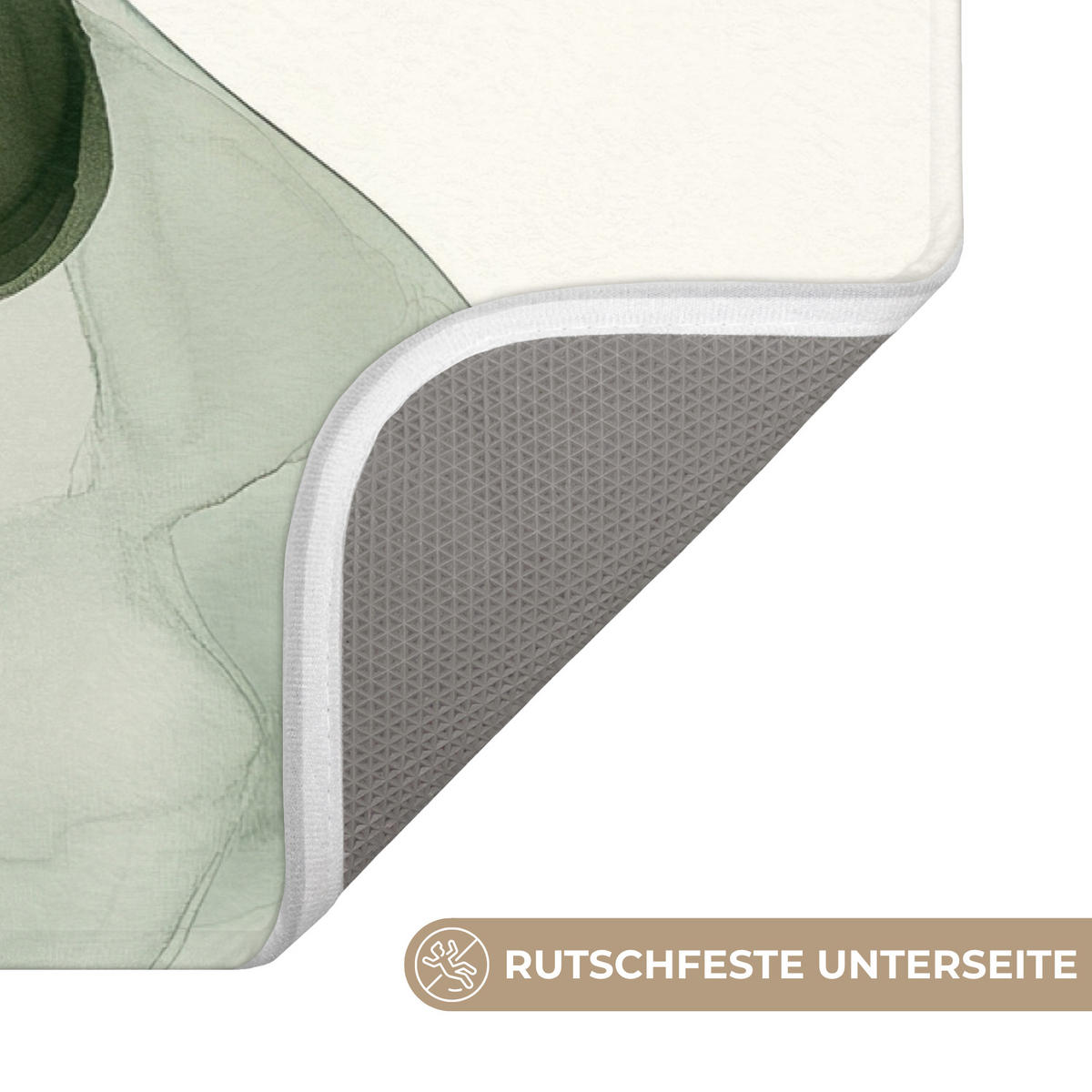 KÚPEĽŇOVÁ PREDLOŽKA Japandi - Abstraktné - Zelené 60x40 cm - zelená, textil/plast (60/40cm) - OnlyWow