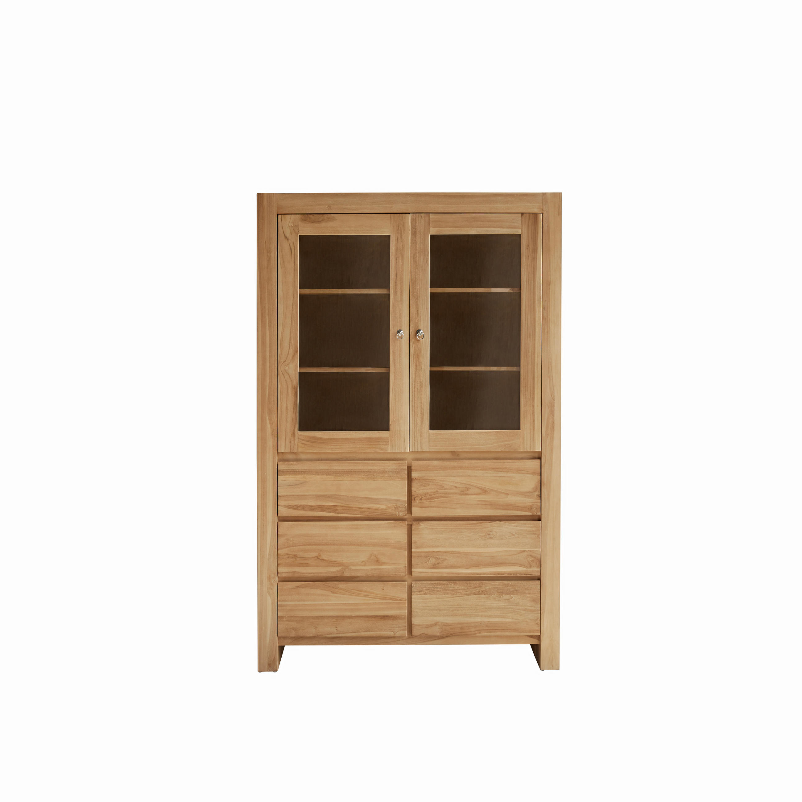 GESCHIRRSCHRANK Eden Natur aus Teak - Naturfarben, Holz (120/190/40cm) - Tikamoon