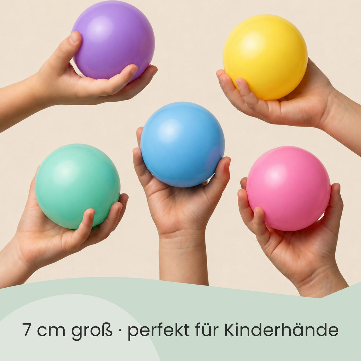BÄLLEBAD-BÄLLE 100 Stück, Macaron, 7 cm - Multicolor, Kunststoff (7/7/7cm) - Littletom