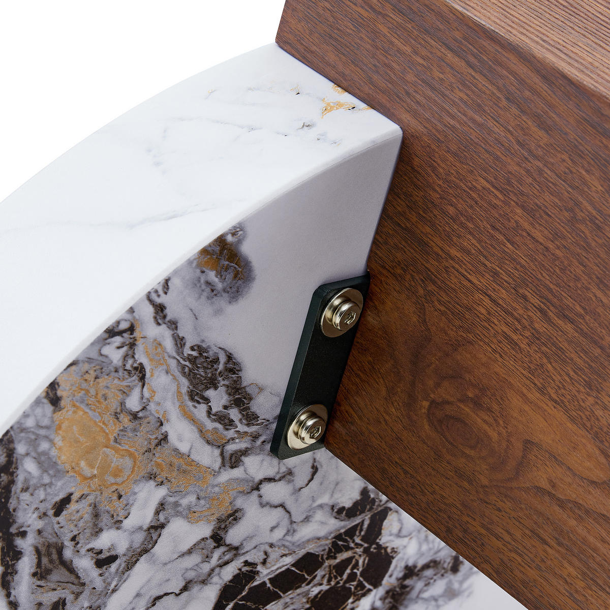 COUCHTISCH-SET 61/61/30 cm nussbaumfarben Weiß aus Holzwerkstoff Glas als 2-in-1 Satztisch - Nussbaumfarben, Holzwerkstoff (61/61/30cm) - OKWISH