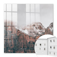 SCHLÜSSELBOX Weiß 30x30 cm – Türöffnung nach rechts - Stille der Berge - Braun, Metall (30/30/5cm) - TULUP