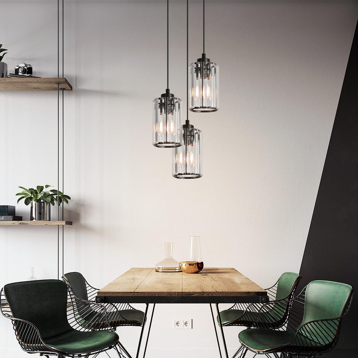 PENDELLEUCHTE Flamgard 20/10.5/140 cm - Schwarz, Metall (20/10.5/140cm) - ZMH