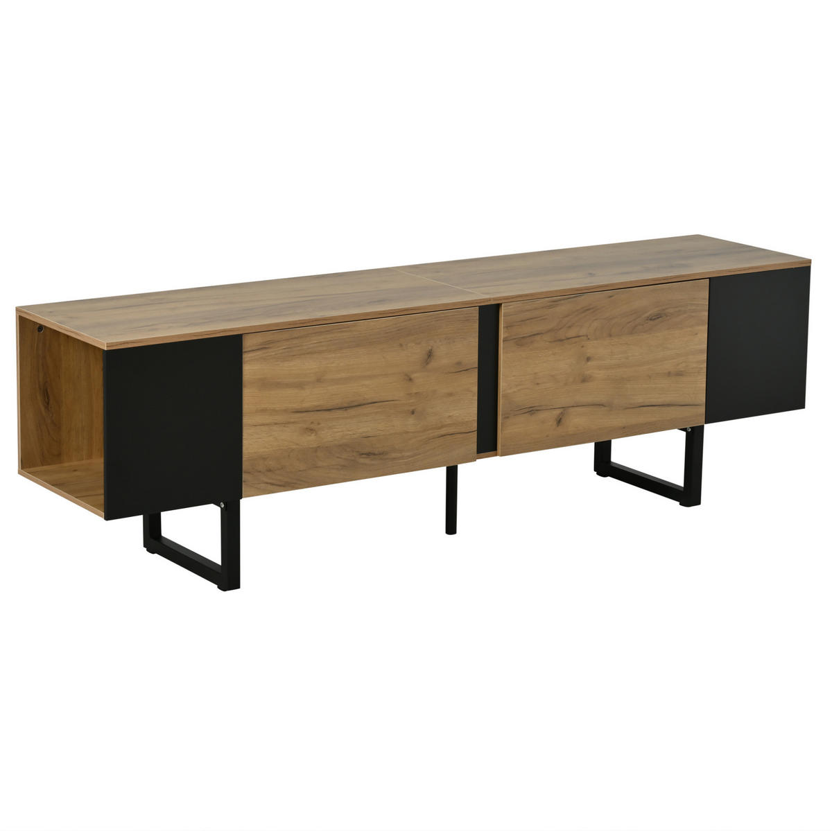 TV-ELEMENT mit 2 Türen 180 x 40 x 55 cm Holzoptik Schwarz - Braun, Holzwerkstoff (40/55/180cm) - Beauniv