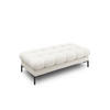 BANK Mamaia aus strukturiertem Stoff leichtes beige 2 Sitzplätze - Creme, Textil (133/41/62cm) - Micadoni