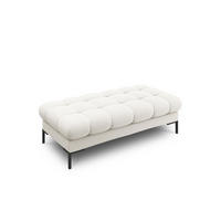 BANK Mamaia aus strukturiertem Stoff leichtes beige 2 Sitzplätze - Creme, Textil (133/41/62cm) - Micadoni