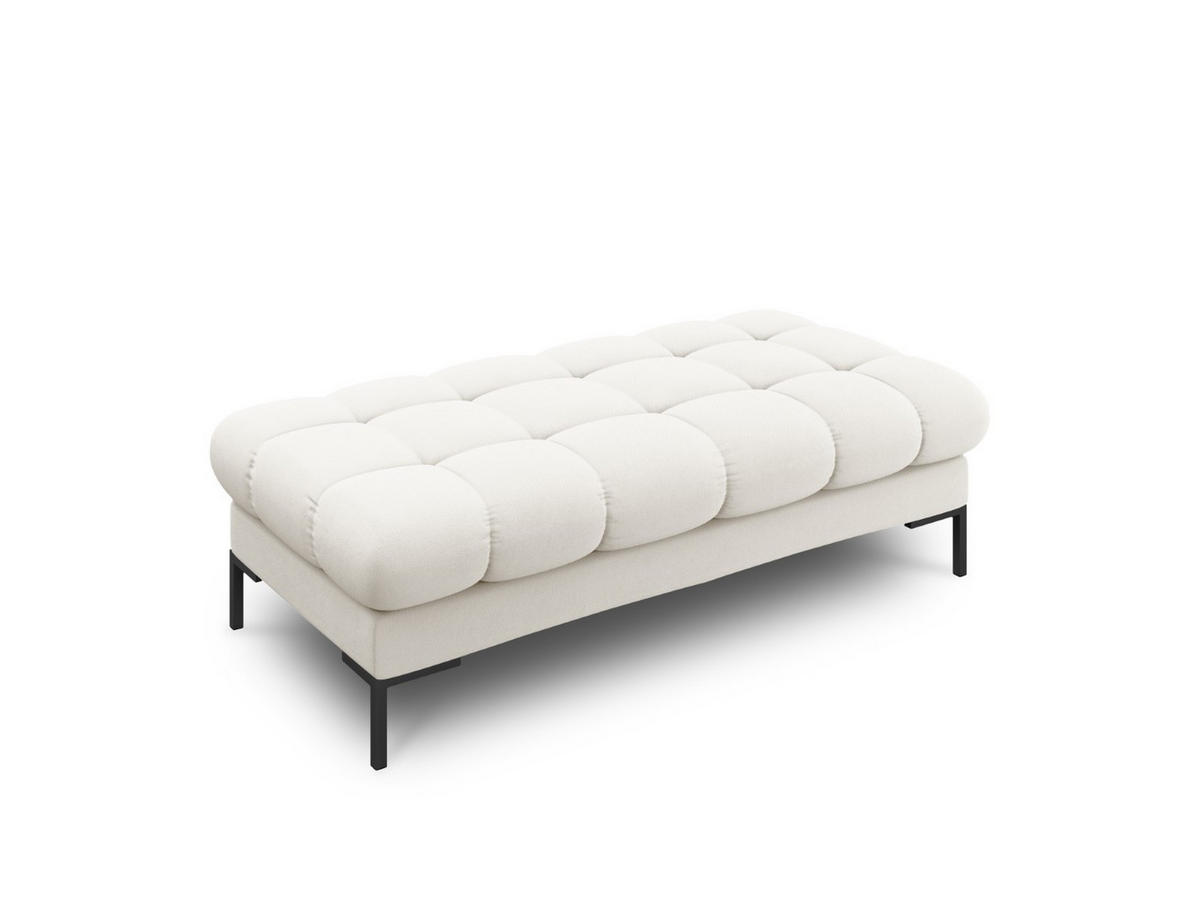 BANK Mamaia aus strukturiertem Stoff leichtes beige 2 Sitzplätze - Creme, Textil (133/41/62cm) - Micadoni