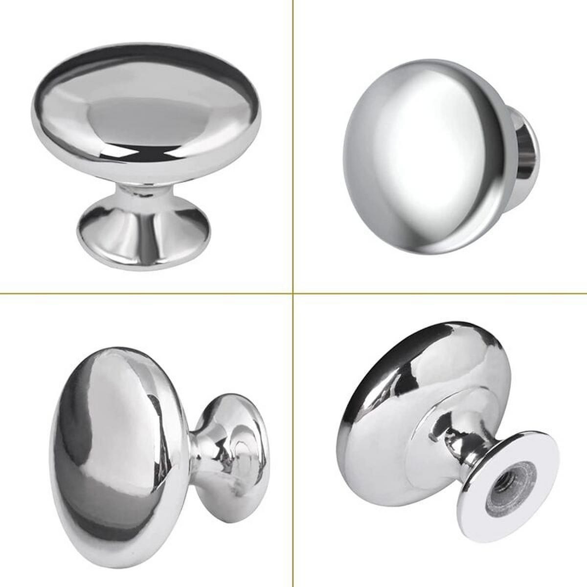SCHRANKKNOPF 12er-Set 30 mm - Silberfarben, Metall (2.8/2.5/2.8cm)