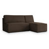 ECKSOFA BRISO P Braun Kordstoff mit Schlaffunktion - Braun, Holz (200/140cm) - MASSENO