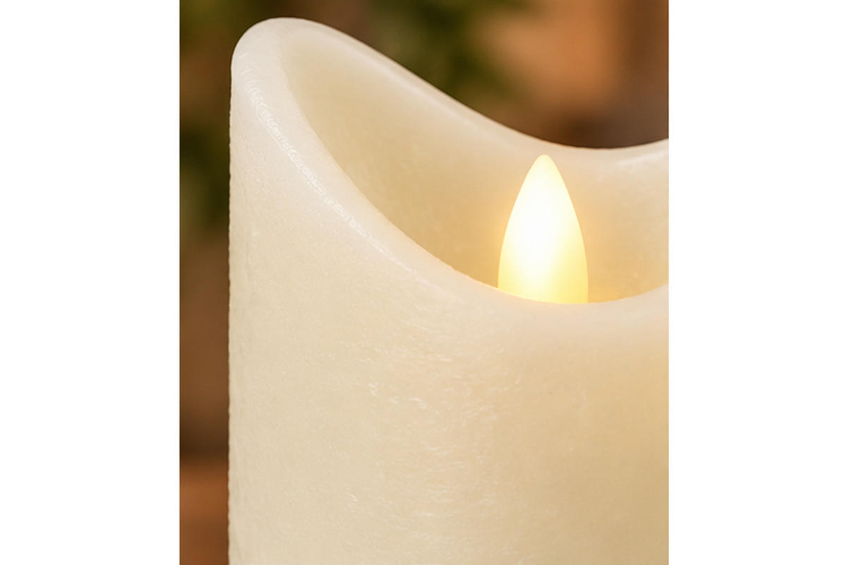 LED-KERZE Ø7,5x15 cm, Creme - Creme, Naturmaterialien (7.5/7.5/15cm) - dasmöbelwerk