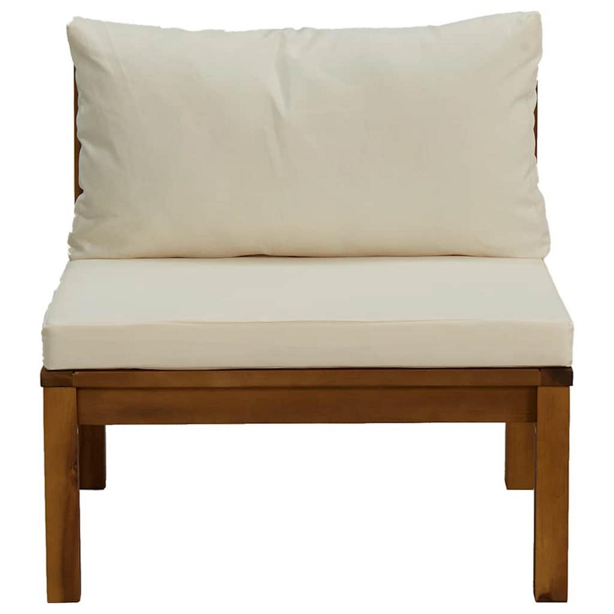 SOFAGARNITUR 2-teilig Mit CremeWeißen Kissen Massivholz Akazie - Creme/Braun, Holz/Textil (69/62.5/69cm) - vidaXL