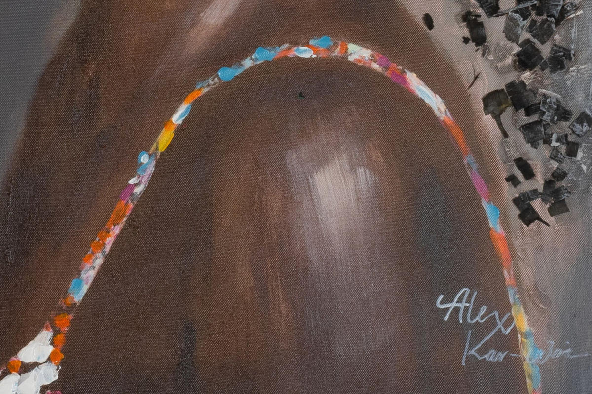 ACRYLBILD HANDGEMALT 60/90 cm - Schwarz, Holz/Textil (60/90cm) - KUNSTLOFT