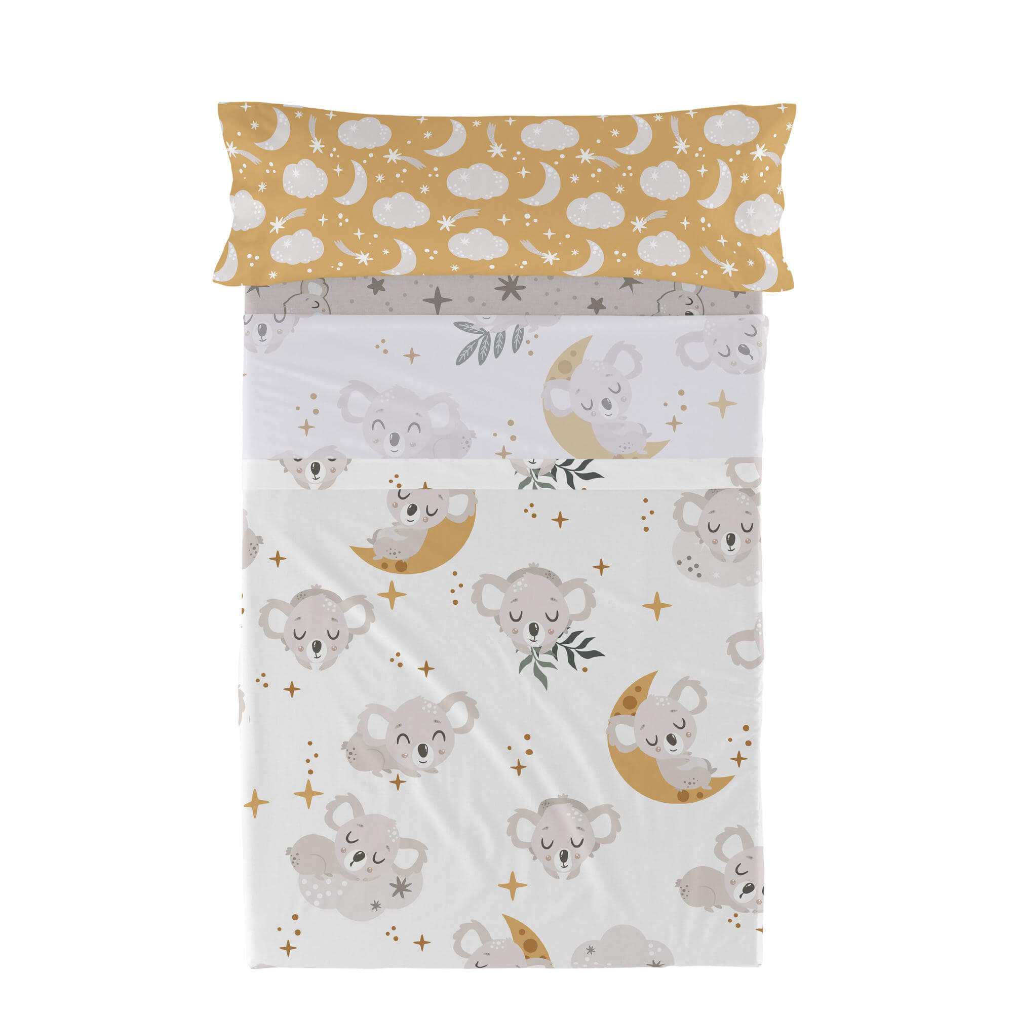 BETTWÄSCHE 2er-Set teiliges baby koala 160x270 cm mehrfarbig - Multicolor, Textil (160/270cm) - Happy Friday