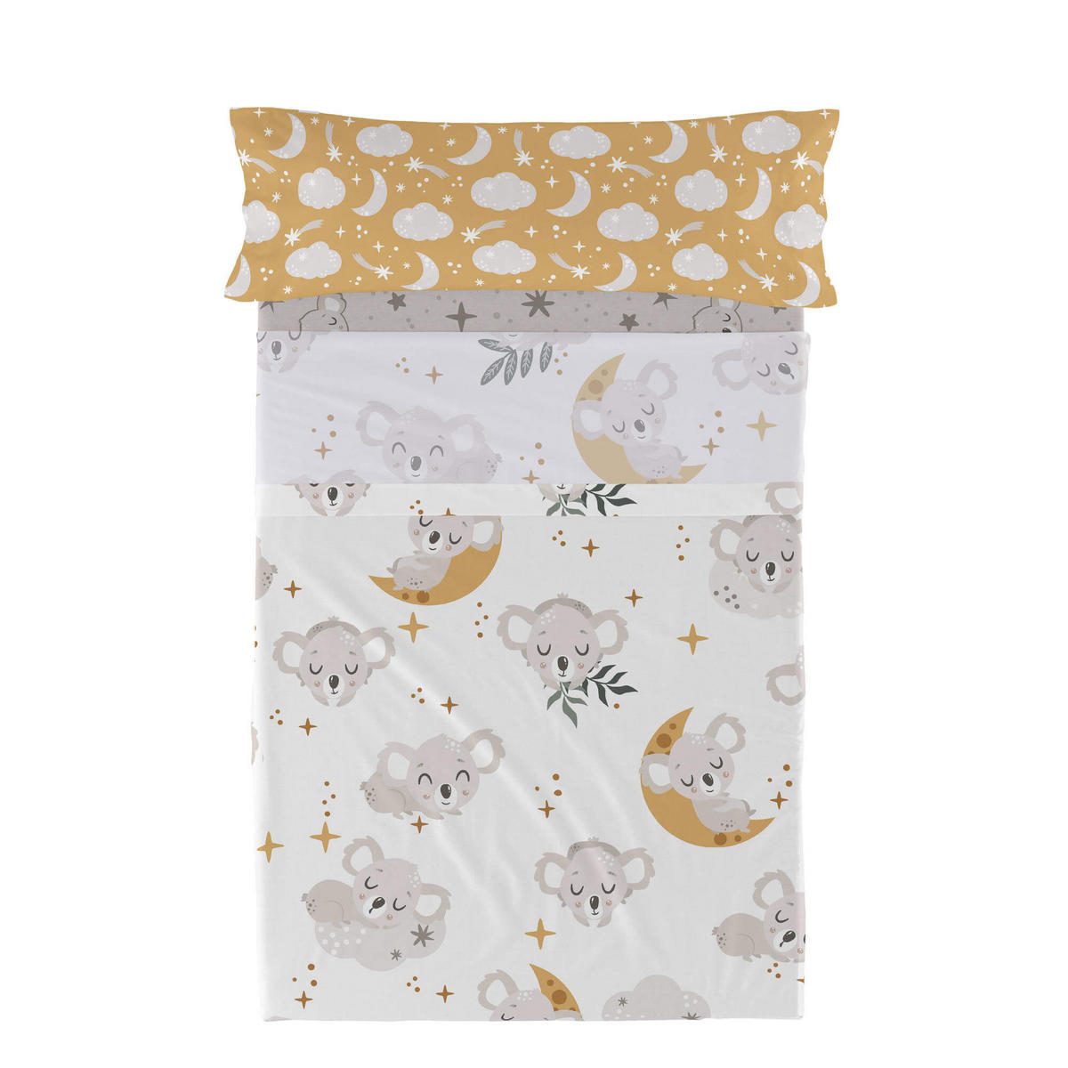 BETTWÄSCHE 2er-Set teiliges baby koala 180x270 cm mehrfarbig - Multicolor, Textil (180/270cm) - Happy Friday