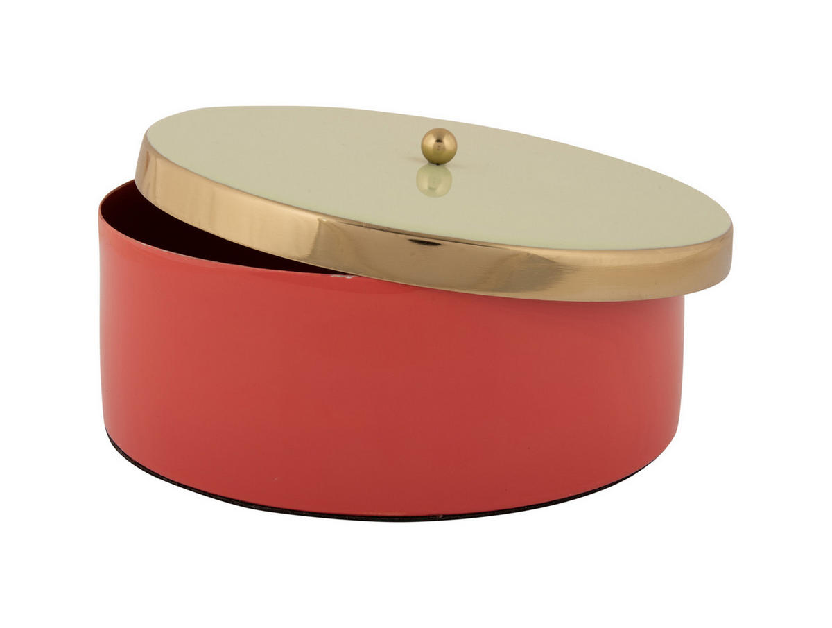 AUFBEWAHRUNGSBOX Double Funky 20/20/7 cm - Rot, Metall (20.5/7cm) - Present Time