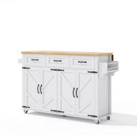 KÜCHENINSEL DE-41330 140/43-70/90,5 cm mit 4 Türen und 3 Schubladen Weiß - Weiß, Holzwerkstoff (140/90.5/70cm) - ComfortXL