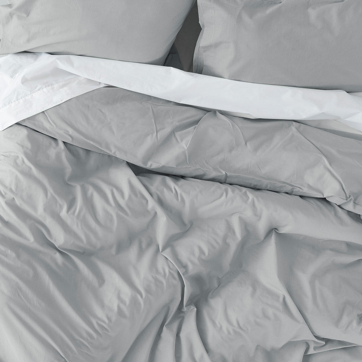 BETTBEZUG basic 135/140x200 cm (standardgrösse) grau - Grau, Textil (140/200cm) - Happy Friday